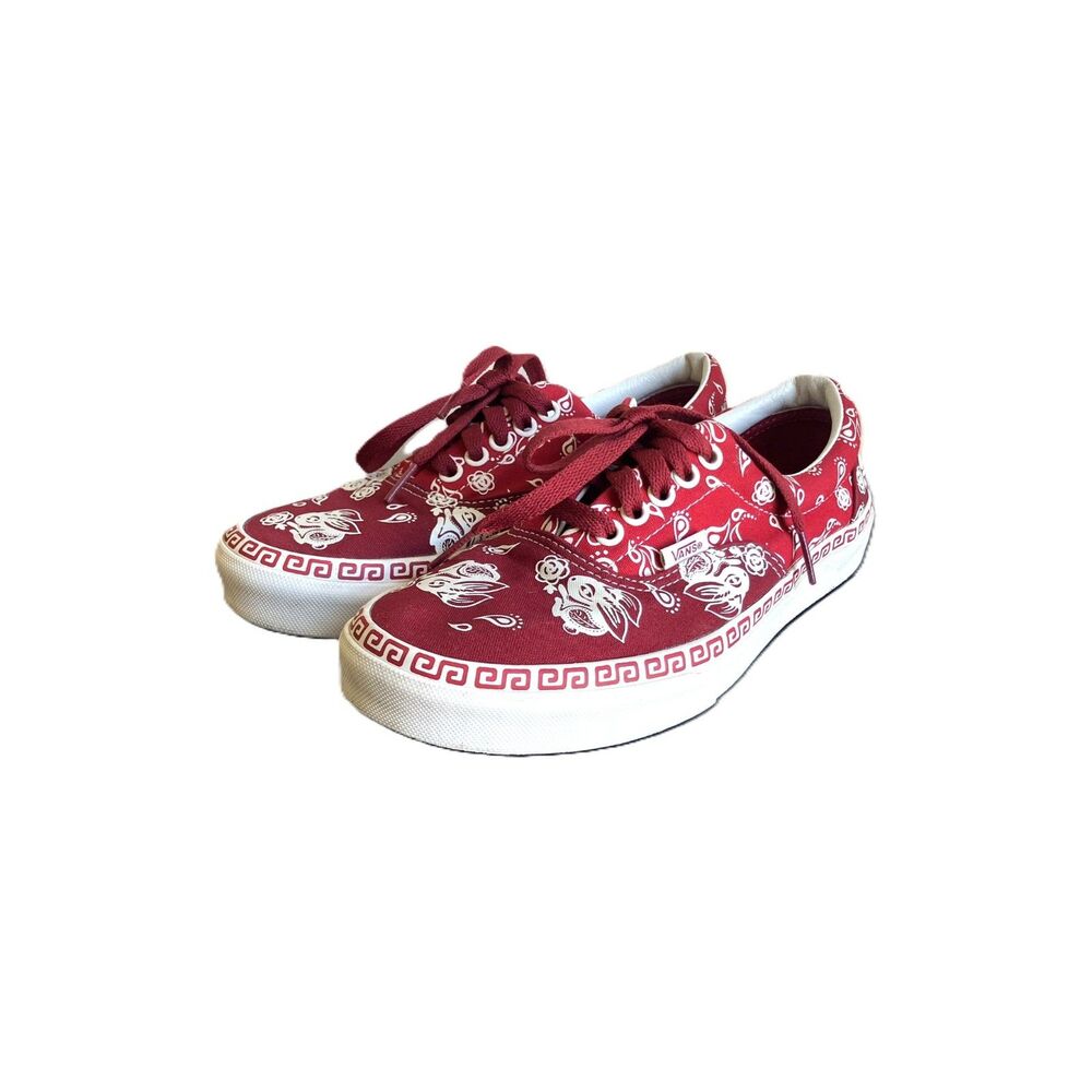 Vans Era Year of the Rabbit Red White Paisley Print Mens 6.5 Womens 8